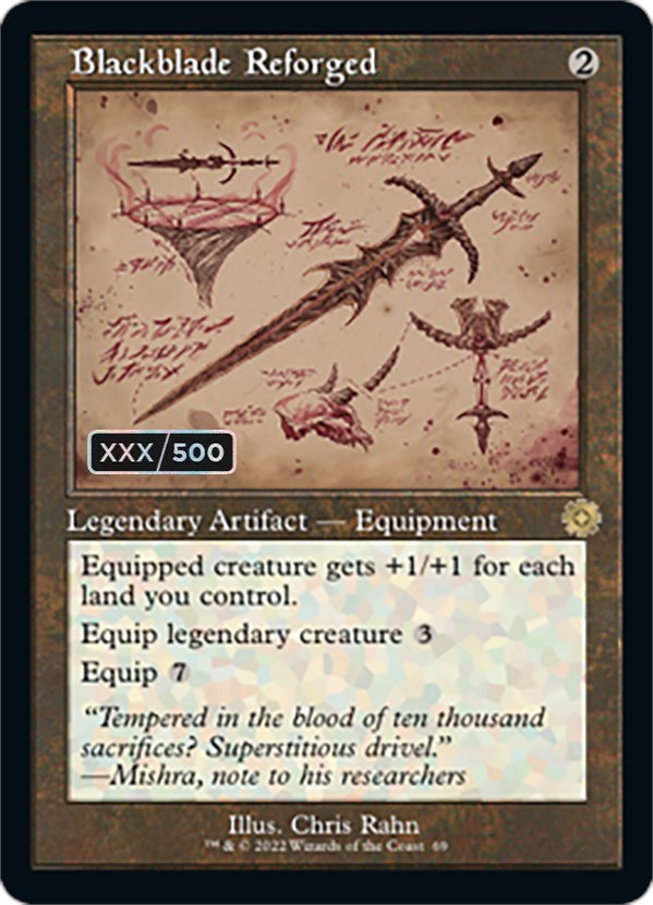 Blackblade Reforged (Retro Schematic) (Serialized) [The Brothers' War Retro Artifacts] Magic: The Gathering