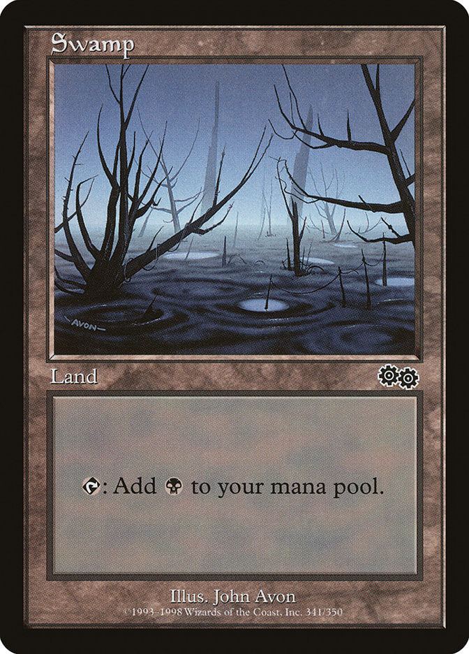 Swamp (341) [Urza's Saga] Magic: The Gathering