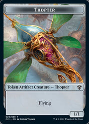 Golem (025) // Thopter Double-Sided Token [Commander 2021 Tokens] Magic: The Gathering