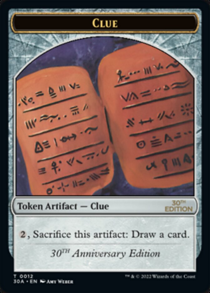 Clue Token (012) [30th Anniversary Tokens] Magic: The Gathering