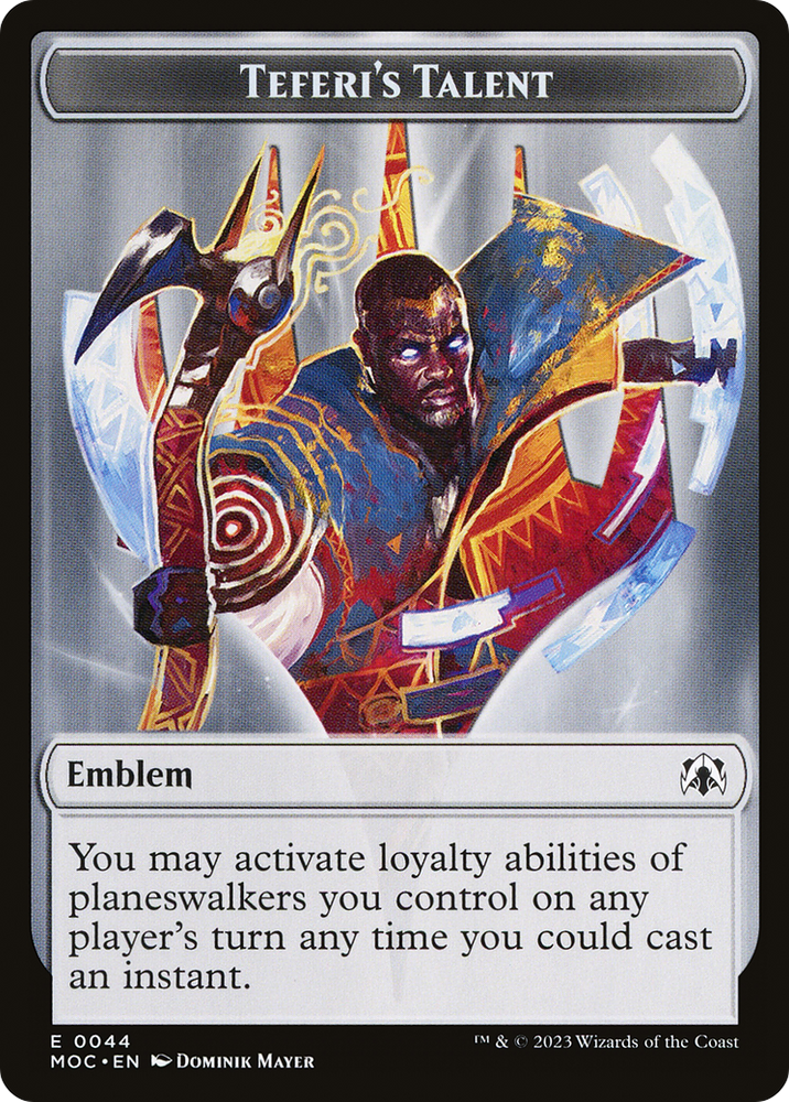 Elemental (02) // Teferi's Talent Emblem Double-Sided Token [March of the Machine Commander Tokens] Magic: The Gathering