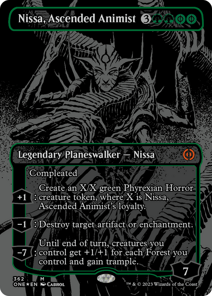 Nissa, Ascended Animist (Oil Slick Raised Foil) [Phyrexia: All Will Be One] Magic: The Gathering