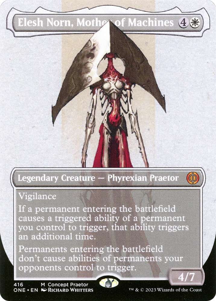Elesh Norn, Mother of Machines (Borderless Concept Praetors) [Phyrexia: All Will Be One] Magic: The Gathering