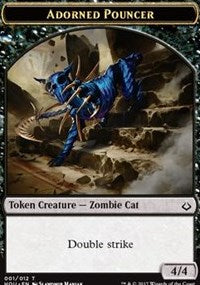 Adorned Pouncer // Warrior Double-Sided Token [Hour of Devastation Tokens] Magic: The Gathering