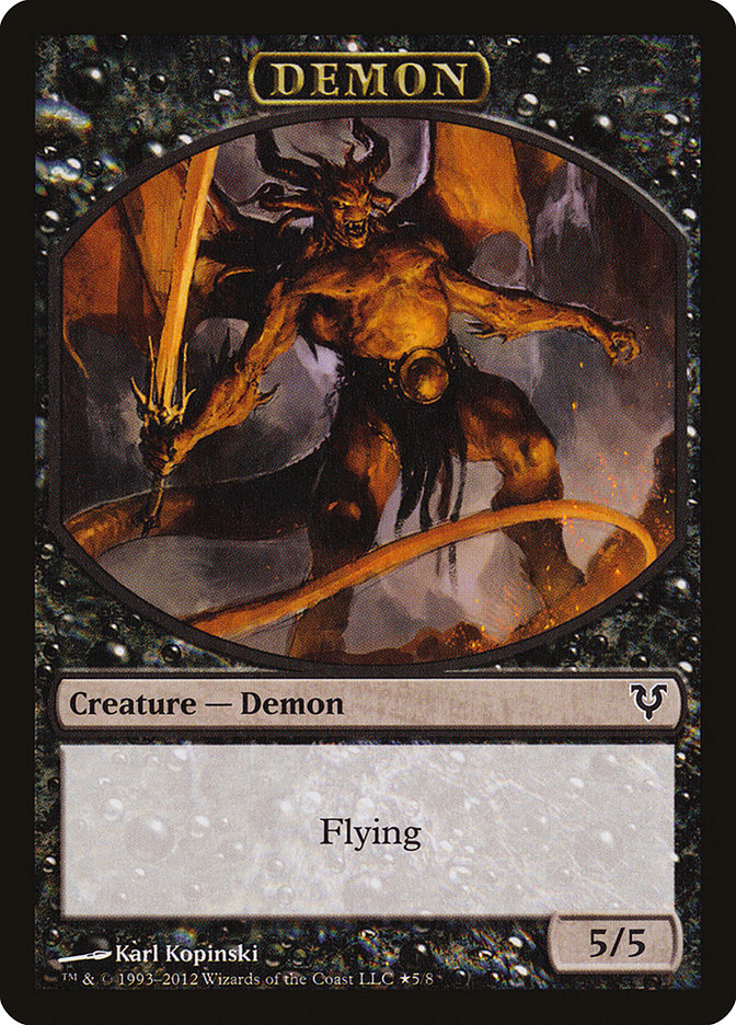Angel // Demon Double-Sided Token (Oversized) [Open the Helvault] Magic: The Gathering