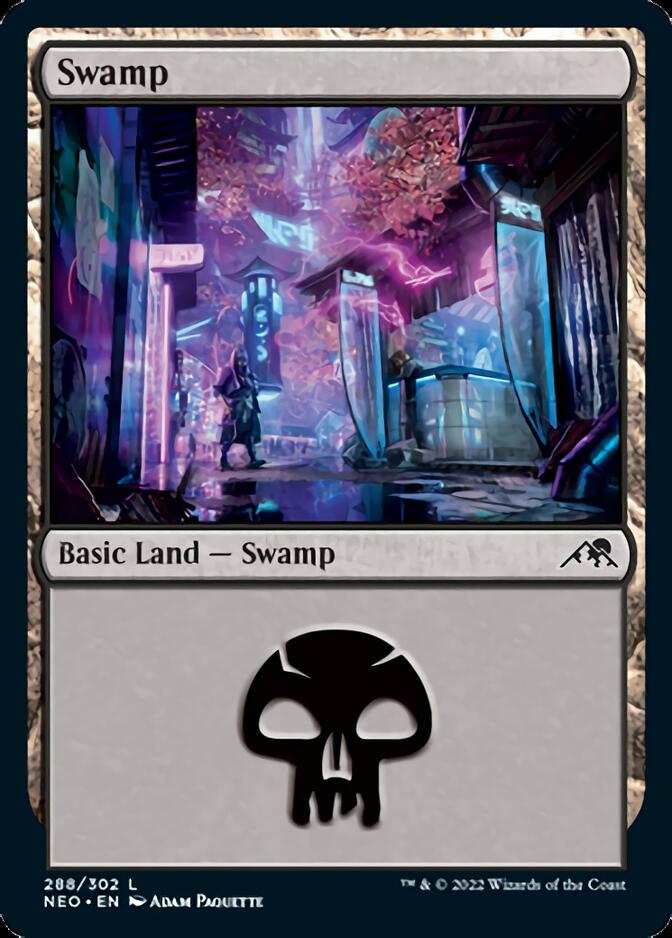 Swamp (288) [Kamigawa: Neon Dynasty] Magic: The Gathering