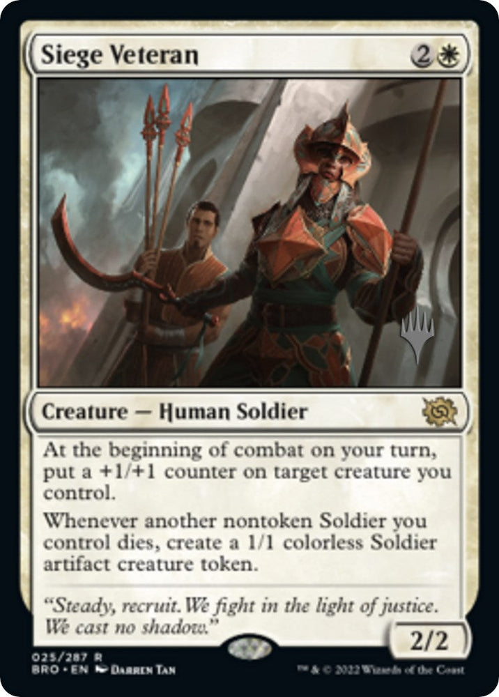 Siege Veteran (Promo Pack) [The Brothers' War Promos] Magic: The Gathering