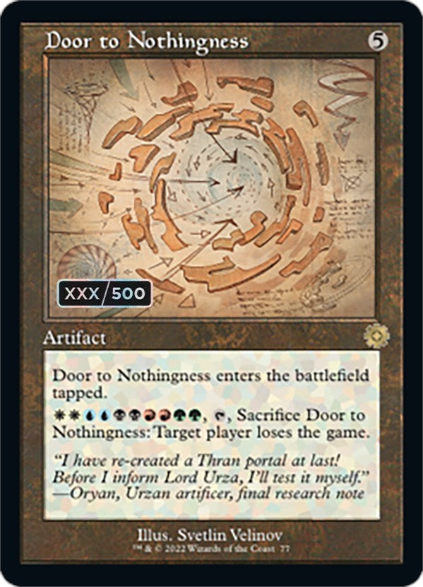 Door to Nothingness (Retro Schematic) (Serialized) [The Brothers' War Retro Artifacts] Magic: The Gathering