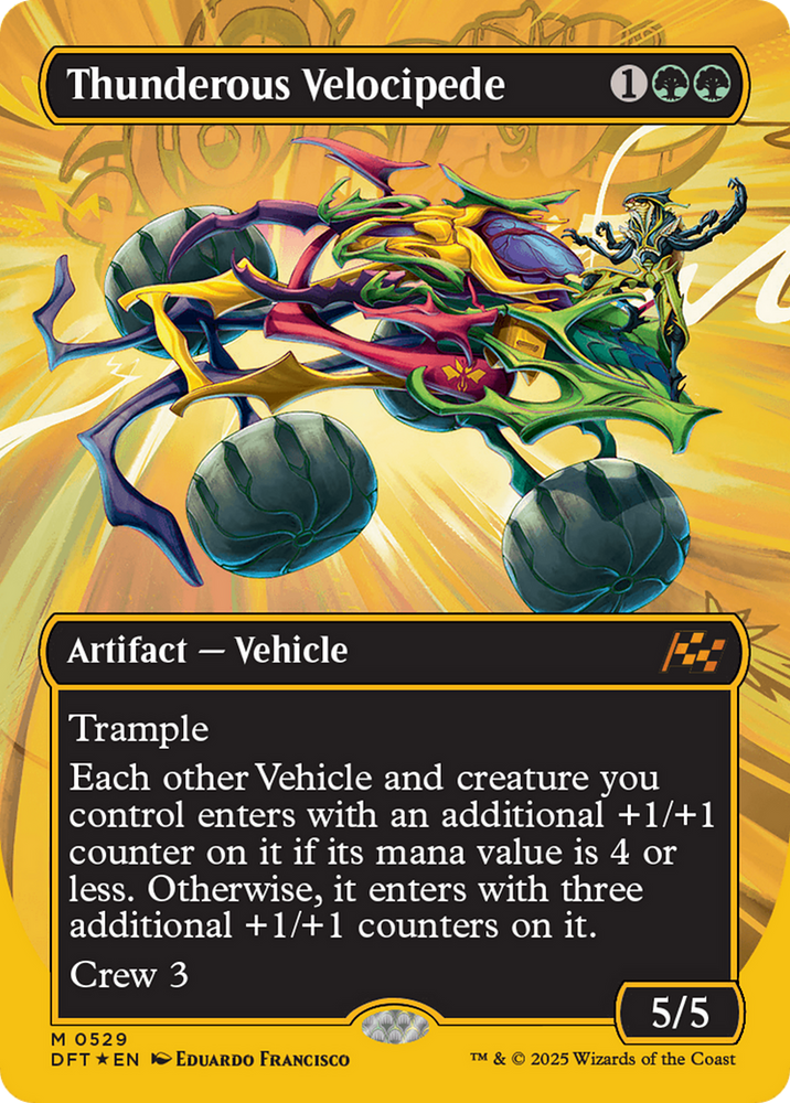Thunderous Velocipede (Borderless) (First-Place Foil) [Aetherdrift] Magic: The Gathering