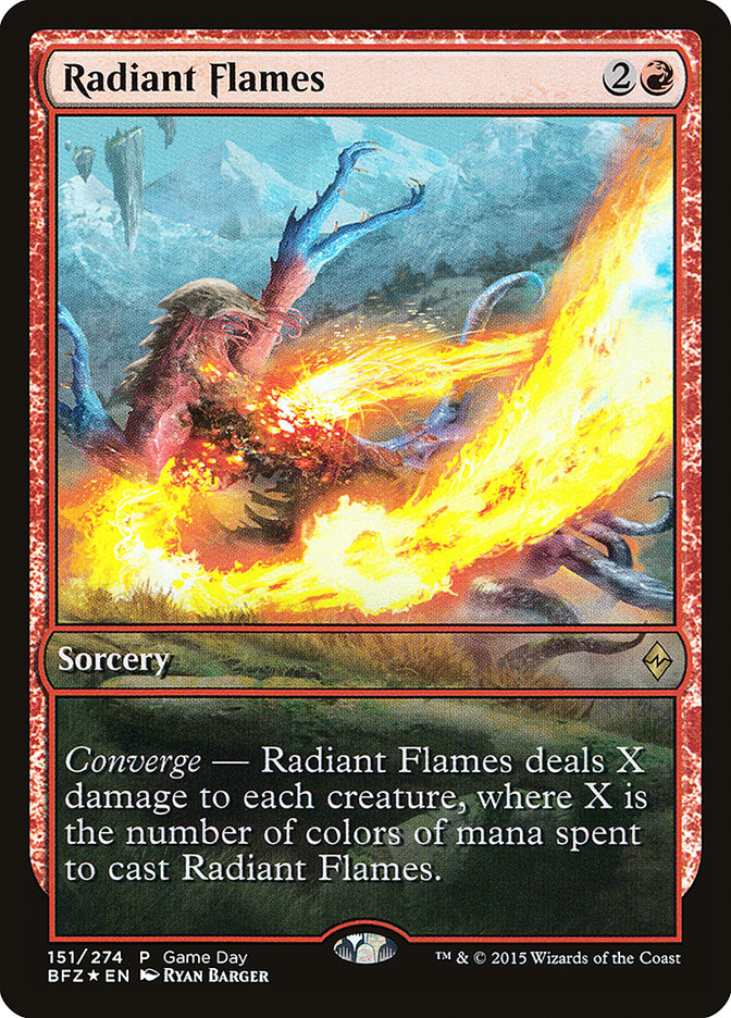 Radiant Flames (Game Day) [Battle for Zendikar Promos] Magic: The Gathering