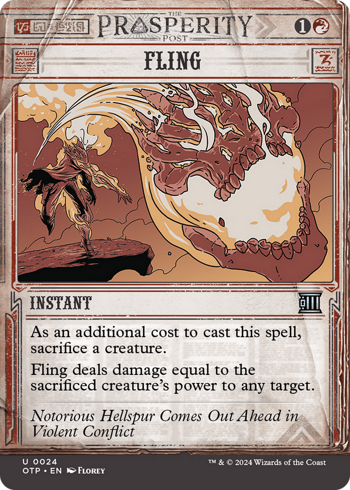 Fling [Outlaws of Thunder Junction: Breaking News] Magic: The Gathering