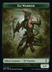 Elf Warrior // Wurm Double-Sided Token [Streets of New Capenna Commander Tokens] Magic: The Gathering