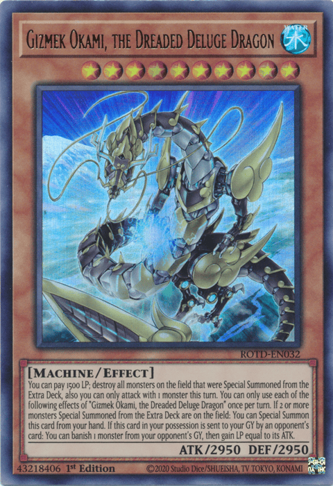 Gizmek Okami, the Dreaded Deluge Dragon [ROTD-EN032] Ultra Rare - Yugioh Cards For Your TCG Needs!