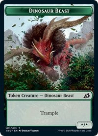 Dinosaur Beast // Human Soldier (003) Double-Sided Token [Ikoria: Lair of Behemoths Tokens] Magic: The Gathering