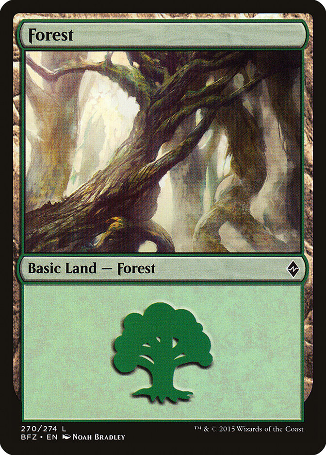 Forest (270) [Battle for Zendikar] Magic: The Gathering