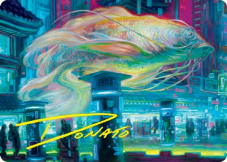 Skyswimmer Koi Art Card (Gold-Stamped Signature) [Kamigawa: Neon Dynasty Art Series] Magic: The Gathering
