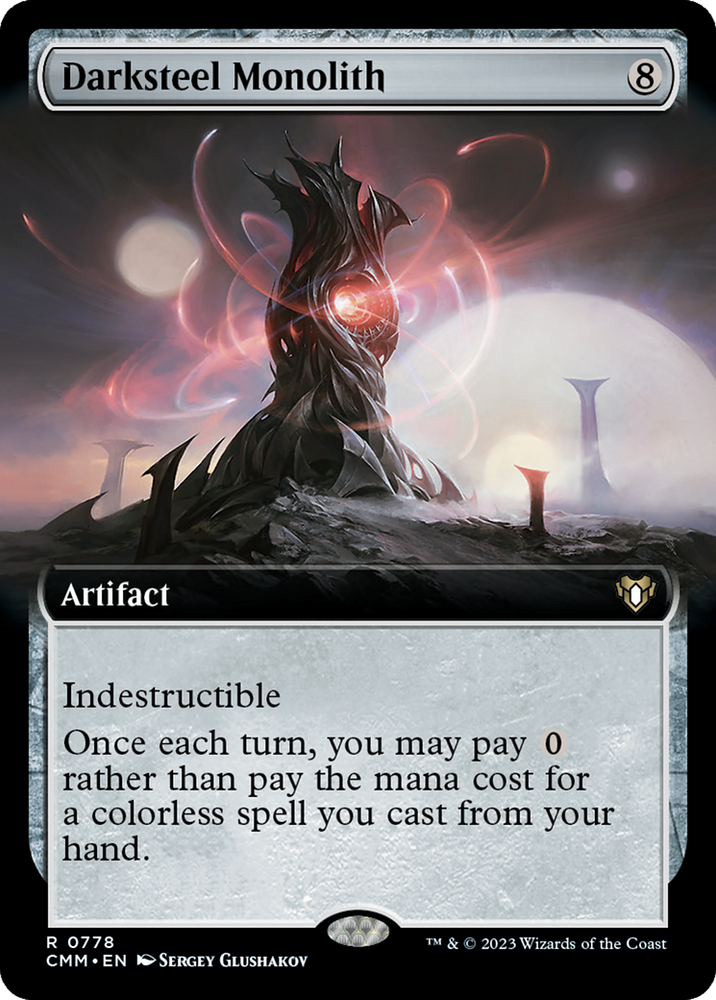Darksteel Monolith (Extended Art) [Commander Masters] Magic: The Gathering
