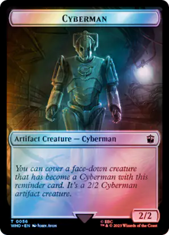 Alien Rhino // Cyberman Double-Sided Token (Surge Foil) [Doctor Who Tokens] Magic: The Gathering