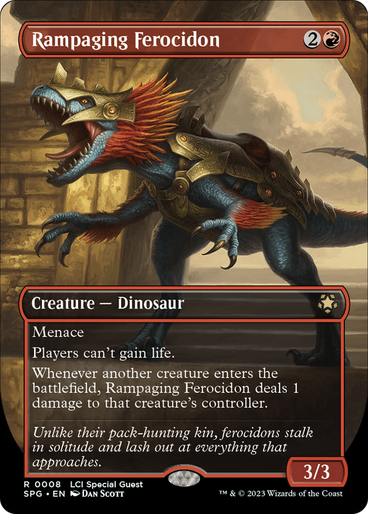 Rampaging Ferocidon (Borderless) [The Lost Caverns of Ixalan Special Guests] Magic: The Gathering