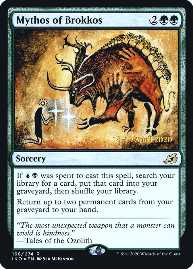 Mythos of Brokkos [Ikoria: Lair of Behemoths Prerelease Promos] Magic: The Gathering