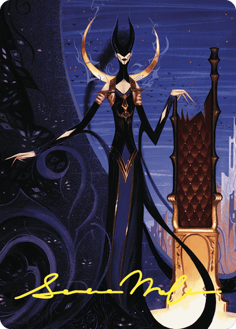 Ashiok, Wicked Manipulator Art Card (57/81) (Gold-Stamped Signature) [Wilds of Eldraine Art Series] Magic: The Gathering