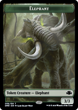 Elephant Token [Dominaria Remastered Tokens] Magic: The Gathering