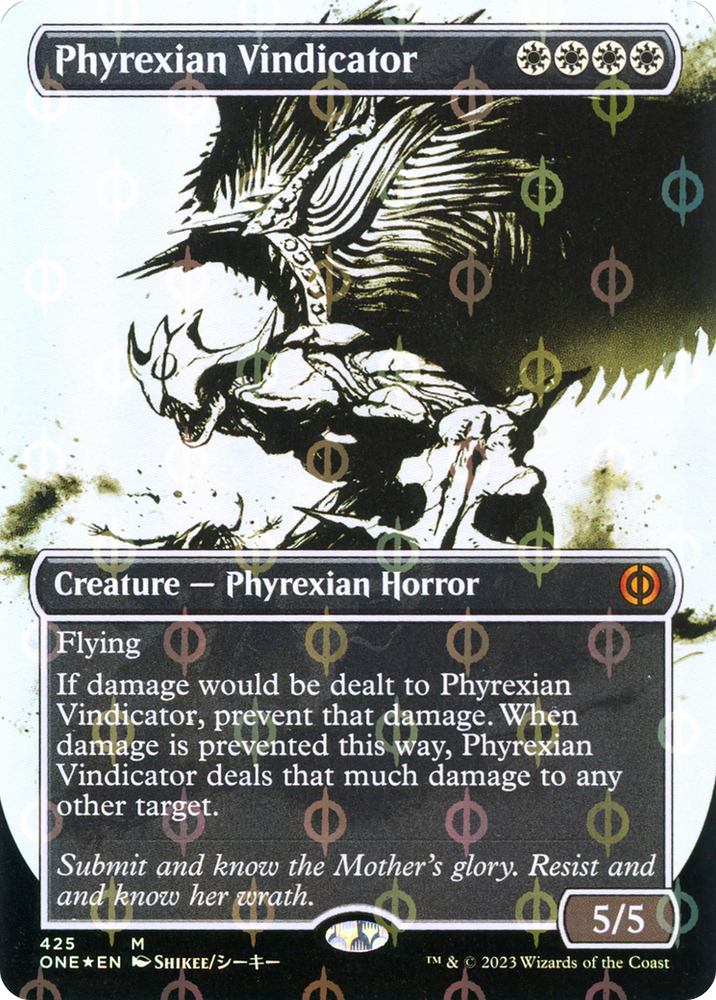 Phyrexian Vindicator (Borderless Ichor Step-and-Compleat Foil) [Phyrexia: All Will Be One] Magic: The Gathering