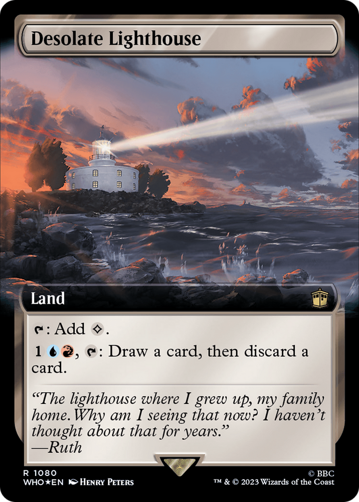 Desolate Lighthouse (Extended Art) (Surge Foil) [Doctor Who] Magic: The Gathering
