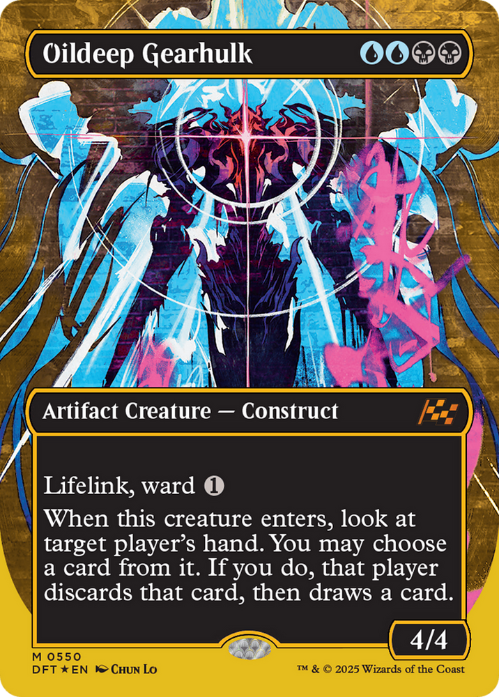 Oildeep Gearhulk (Borderless) (First-Place Foil) [Aetherdrift] Magic: The Gathering