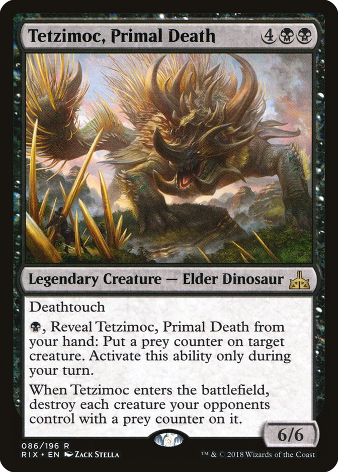Tetzimoc, Primal Death [Rivals of Ixalan] Magic: The Gathering