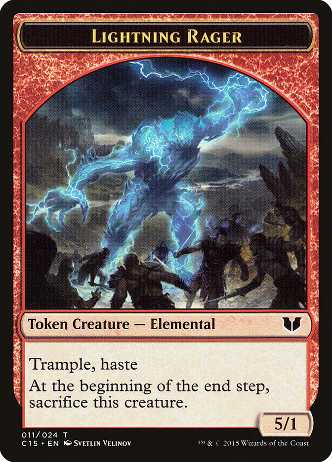 Lightning Rager // Lightning Rager Double-Sided Token [Commander 2015 Tokens] Magic: The Gathering