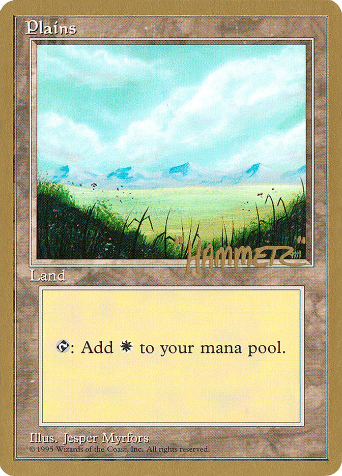 Plains (shr366) (Shawn "Hammer" Regnier) [Pro Tour Collector Set] Magic: The Gathering