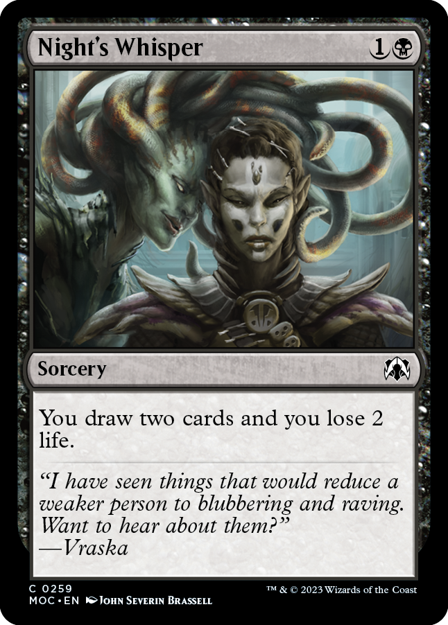 Night's Whisper [March of the Machine Commander] Magic: The Gathering