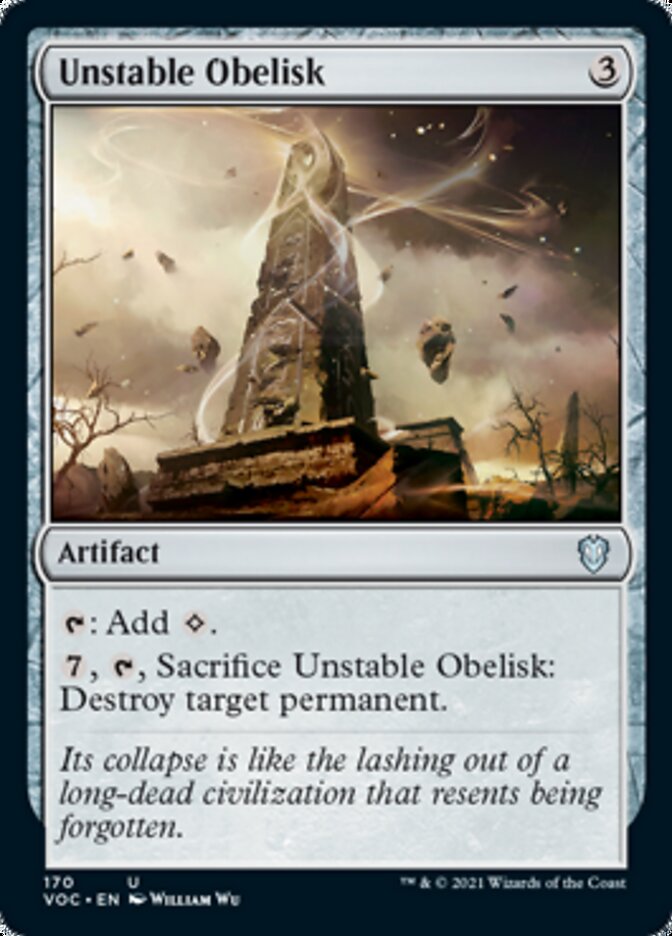 Unstable Obelisk [Innistrad: Crimson Vow Commander] Magic: The Gathering