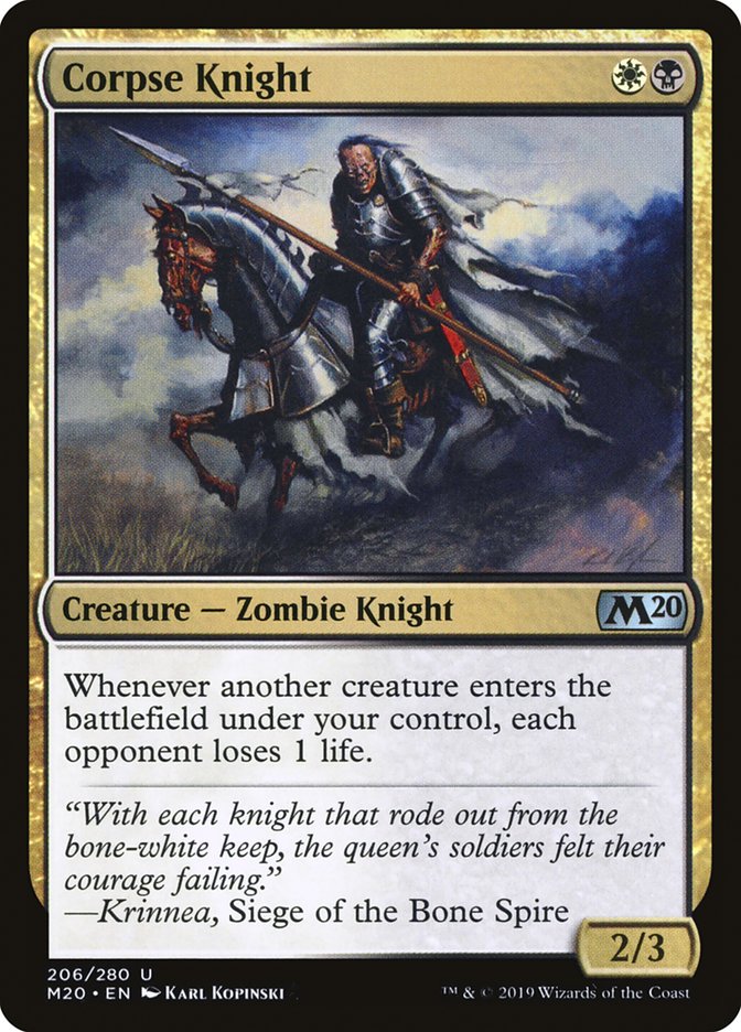 Corpse Knight (2/3) [Core Set 2020] Magic: The Gathering