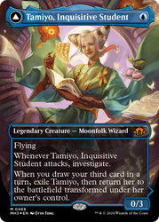Tamiyo, Inquisitive Student // Tamiyo, Seasoned Scholar (Borderless) (Textured Foil) [Modern Horizons 3] Magic: The Gathering