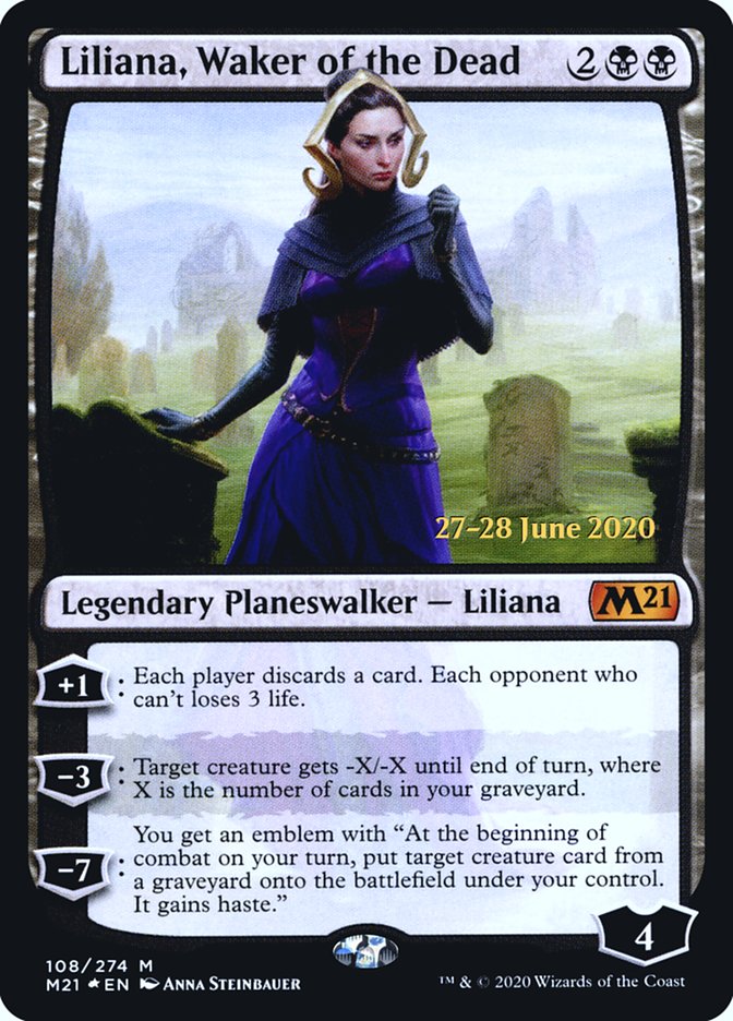 Liliana, Waker of the Dead [Core Set 2021 Prerelease Promos] Magic: The Gathering