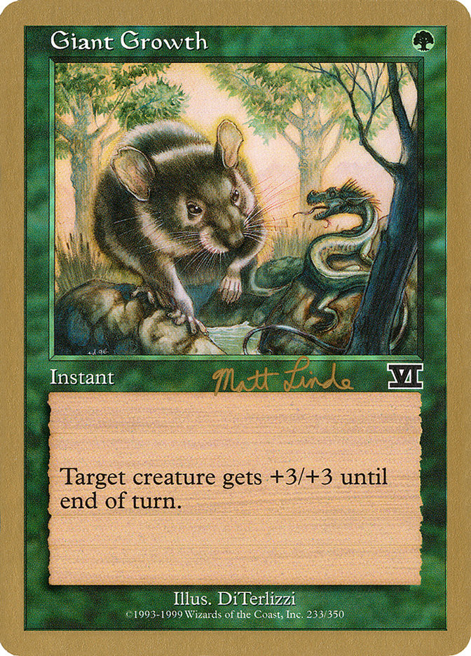 Giant Growth (Matt Linde) [World Championship Decks 1999] Magic: The Gathering