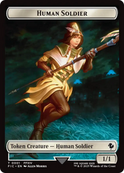 Human Soldier // Hero (0033) Double-Sided Token (Surge Foil) [FINAL FANTASY Commander Tokens] Magic: The Gathering