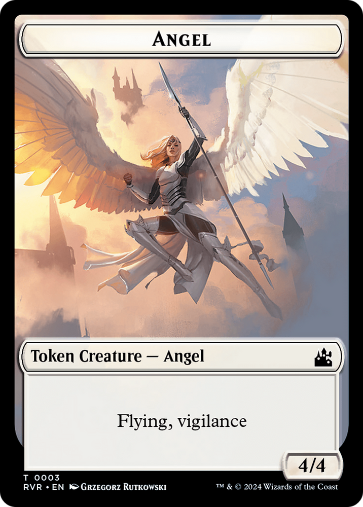 Saproling // Angel (0003) Double-Sided Token [Ravnica Remastered Tokens] Magic: The Gathering