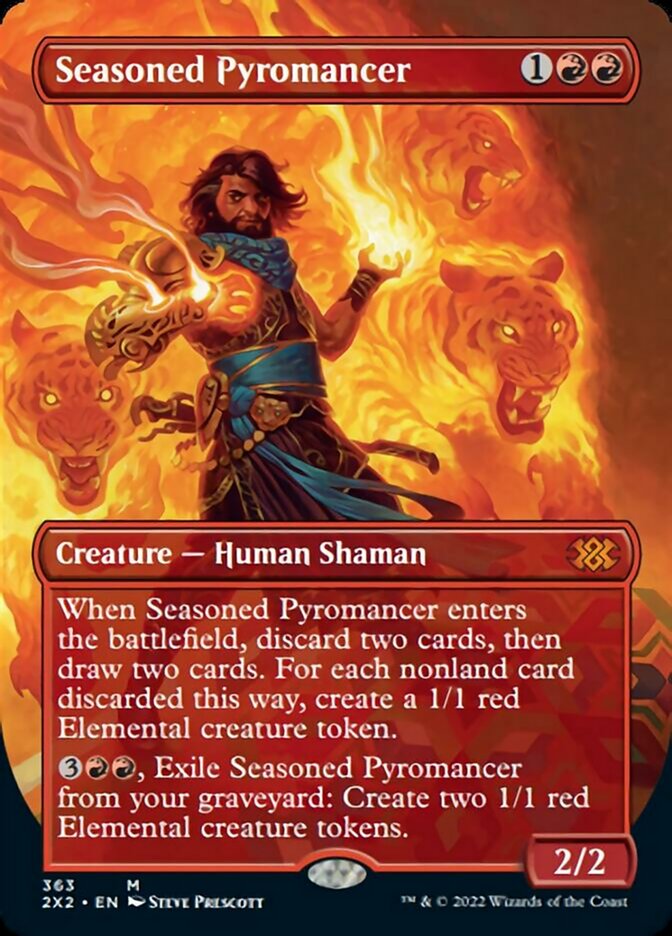 Seasoned Pyromancer (Borderless Alternate Art) [Double Masters 2022] Magic: The Gathering