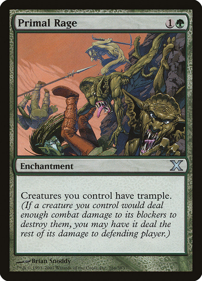 Primal Rage [Tenth Edition] Magic: The Gathering