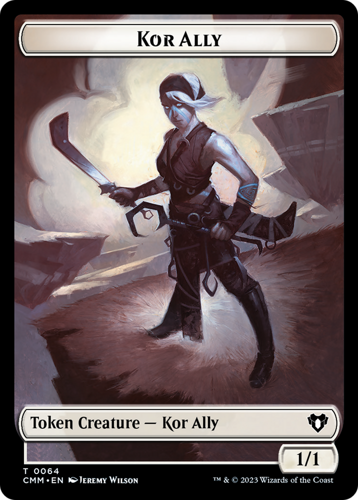 Dragon // Kor Ally Double-Sided Token [Commander Masters Tokens] Magic: The Gathering