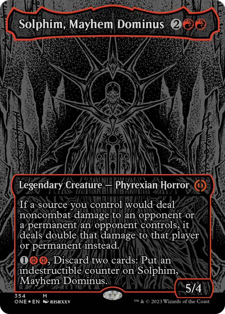 Solphim, Mayhem Dominus (Oil Slick Raised Foil) [Phyrexia: All Will Be One] Magic: The Gathering