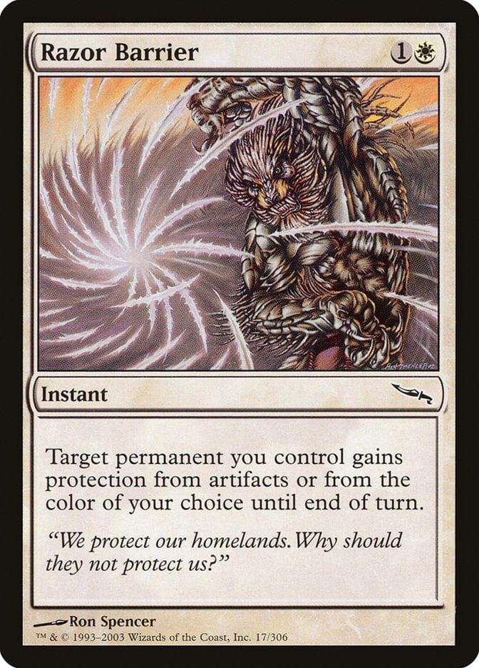 Razor Barrier [Mirrodin] Magic: The Gathering