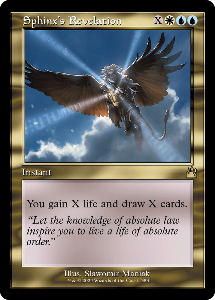Sphinx's Revelation (Retro Frame) [Ravnica Remastered] Magic: The Gathering