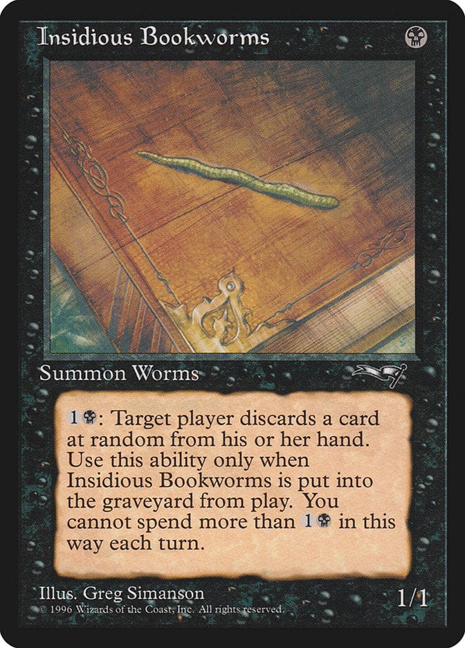 Insidious Bookworms (Single Worm) [Alliances] Magic: The Gathering