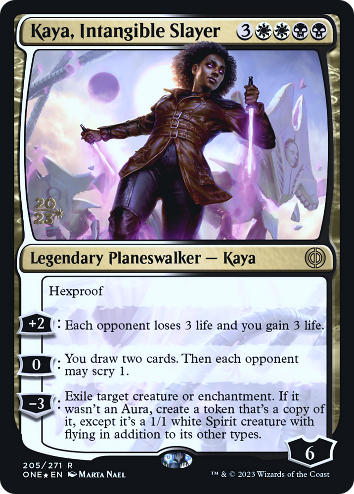 Kaya, Intangible Slayer [Phyrexia: All Will Be One Prerelease Promos] Magic: The Gathering