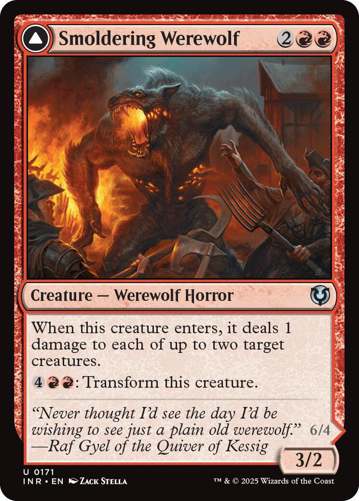 Smoldering Werewolf // Erupting Dreadwolf [Innistrad Remastered] Magic: The Gathering