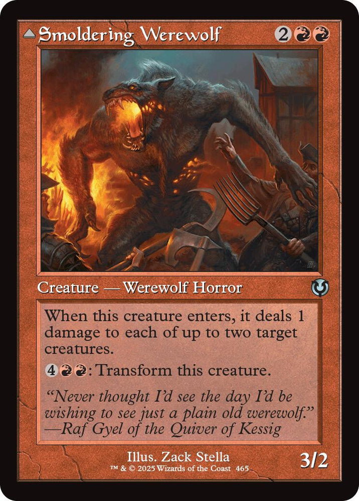 Smoldering Werewolf // Erupting Dreadwolf (Retro Frame) [Innistrad Remastered] Magic: The Gathering